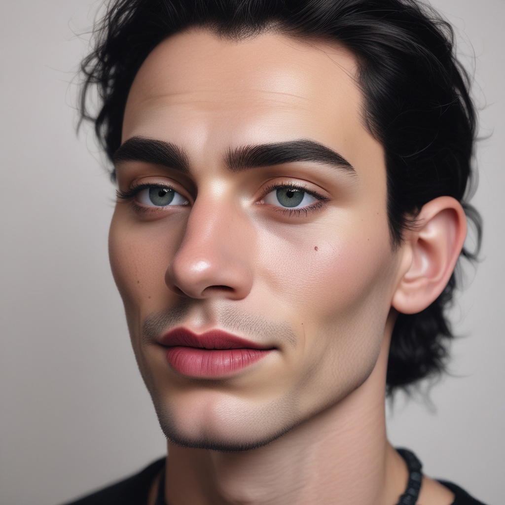 A man with makeup on
